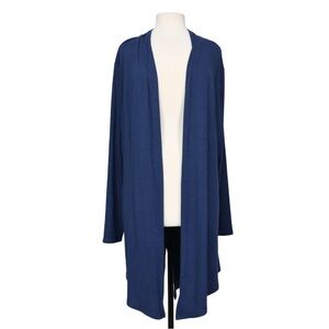 ANA A New Approach Cardigan Size XL Open Front Knit Blue
